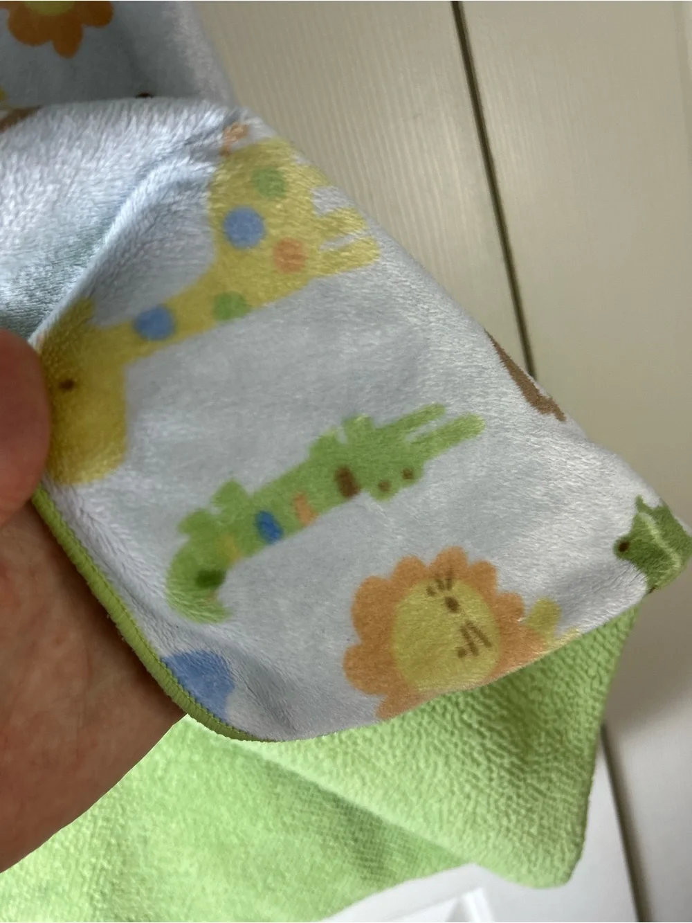 Child of Mine by Carter's Green Animals Baby Blanket Lion Elephant Monkey Frog